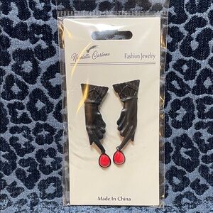 Nicoletta Carlone “Frida” Victorian Style Hand & Blood Drop Earrings